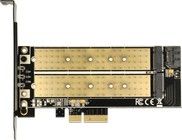 De-lock PCI Express x4 Card > 1 x internal M.2 Key B + 1 x internal NVMe M.2 K