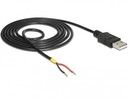 De-lock Delock Cable USB 2.0 Type-A male > 2 x open wires power 1.5 m