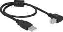 De-lock Delock Cable USB 2.0 Type-A male > USB 2.0 Type-B male angled 0.5 m bl