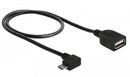 De-lock Delock Cable USB micro-B male > USB 2.0-A female OTG 50 cm angled