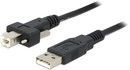 De-lock DeLOCK USB 2.0 kabel, Typ A hane - Typ B hane med skruvar, 1m, svart