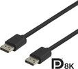 DELTACO DisplayPort kabel, DP 1.4, 7680x4320 i 60Hz, 3m, svart