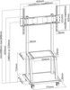 DELTACO Office, Heavy-duty mobile monitor cart, 37\"-100\",150kg,200x200