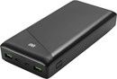 DELTACO Powerbank 30 000 mAh, 1x USB-C, 2x USB-A, snabbladdning