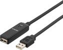 DELTACO PRIME USB frlngningskabel, aktiv, USB 2.0, 10m, svart