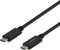 DELTACO USB 2.0 USB-C till USB-C-kabel, 1 m, USB-IF, 480 Mbit/s, svart