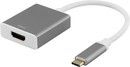 DELTACO USB-C - HDMI, 4096x2160 60Hz, 0,2m, rymdgr
