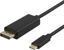 DELTACO USB-C till DisplayPort-kabel, 1m, 4K@60Hz, svart