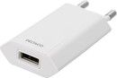 DELTACO USB wall charger, 1x USB-A, 1 A, 5 W, retail, white