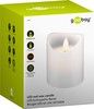 Goobay LED white real wax candle, 7.5x 10 cm, standing box