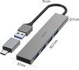 Hama Hubb USB-A 3.2 4x-Portar 5 Gbit/s USB-C-Adapter