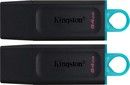 Kingston 64GB USB3.2 Gen 1 DataTraveler Exodia (Black + Teal) - 2 Pcs