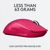 Logitech PRO X SUPERLIGHT Wireless Gaming Mouse, Pink