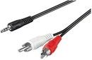 Qbulk Minijack-RCA Cable Male - 2xRCA Male, 1.5m, Black