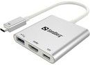 Sandberg USB-C Mini Dock HDMI+USB, White