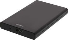 DELTACO Externt hrdiskkabinett, USB 3.0, skutbar lucka, 2,5" HDD, sva