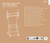 DELTACO Office, Heavy-duty mobile monitor cart, 37"-100",150kg,200x200