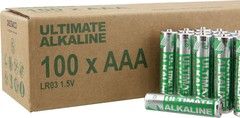 DELTACO Ultimate Alkaline batteries, LR03/AAA size, 100-pack bulk