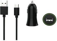 Essentials Billaddare 12W USB-A - MicroUSB, 1m, svart