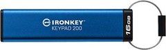 Kingston 16GB IronKey Keypad 200, FIPS 140-3 Lvl 3 (Pending) AES-256