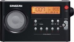 Sangean PR-D7 FM/AM portabel radio, 10 favoriter, alarm, svart