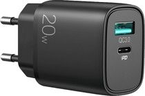SiGN Fast Charger USB & USB-C, PD & Q.C3.0, 3.5A, 20W - Black