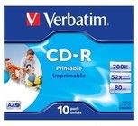 Verbatim CD-R AZO, 52X, Wide Printable (10)