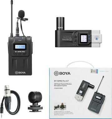 Boya Wireless Mic, UHF Dual-Channel Wireless Microphone System