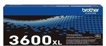 Brother TN3600XL ligh yield toner black cartridge, 6,000 pages