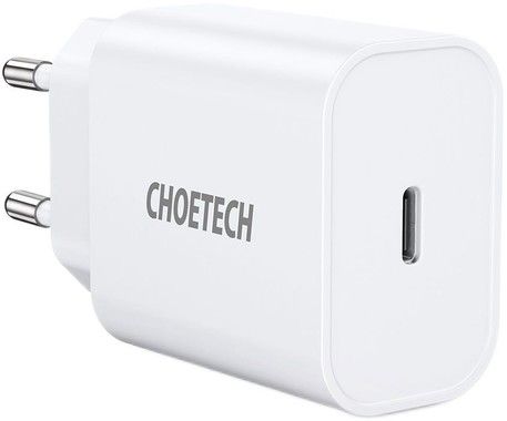 Choetech 20W USB-C PD Vgoplader, Hvid