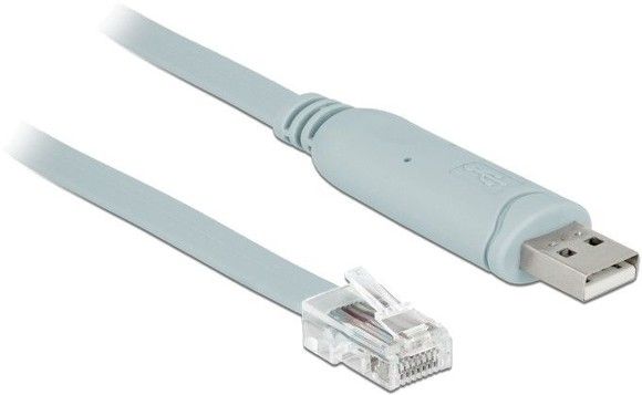 De-lock Adapter USB 2.0 Type-A male > 1 x Serial RS-232 RJ45 male 0.5 m grey