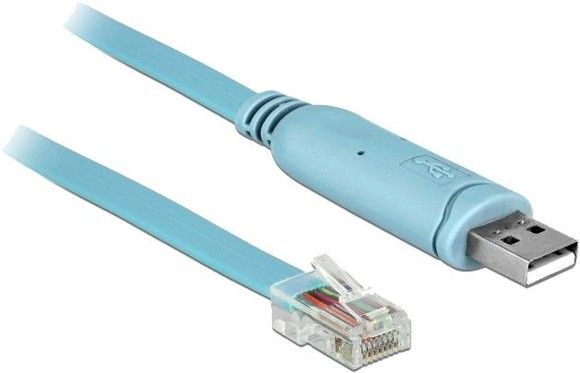 De-lock Adapter USB 2.0 Type-A male > 1 x Serial RS-232 RJ45 male 3.0 m blue