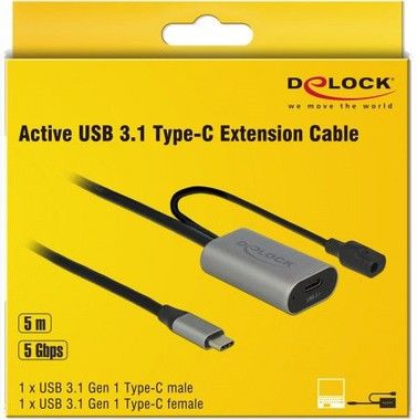 De-lock Delock Active USB 3.1 Gen 1 extension cable USB Type-C(TM) 5 m