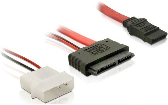 De-lock Delock Cable Micro SATA male + 2 pin Power 5 V > SATA 7 pin 30 cm