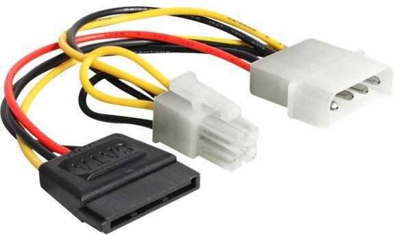 De-lock Delock Cable Power Molex 4 pin male > SATA 15 pin female + P4 male