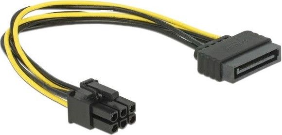 De-lock Delock Cable Power SATA 15 pin > 6 pin PCI Express