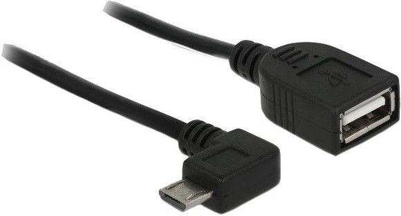 De-lock Delock Cable USB micro-B male > USB 2.0-A female OTG 50 cm angled