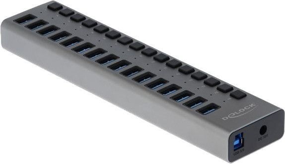 De-lock Delock External SuperSpeed USB Hub with 16 Ports + Switch