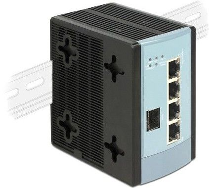 De-lock Delock Gigabit Ethernet Switch 4 Port + 1 SFP DIN-rail mounting
