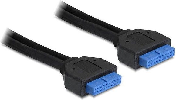 De-lock DeLOCK intern kabel fr USB 3.0, IDC20 ha - ha, 0,45m, svart