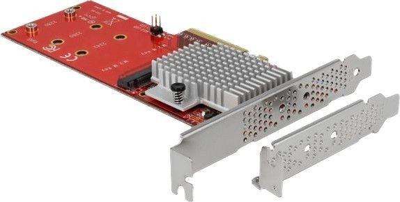 De-lock PCI Express x8 Card to 2 x internal NVMe M.2 Key M - Low Profile