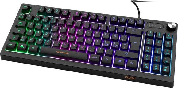 DELTACO GAMING DK230 TKL membrane gaming keyboard, RGB, black