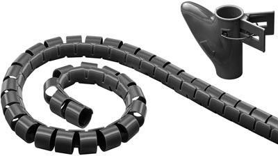 DELTACO Kabelslukare i nylon, 25mm diameter, verktyg ingr, 5m, svart