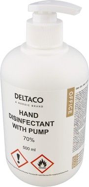 DELTACO Office Hand disinfectant liquid 500ml with pump