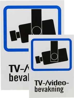 DELTACO Plastskylt, TV/Video-bevakning, A4 & A5-storlek