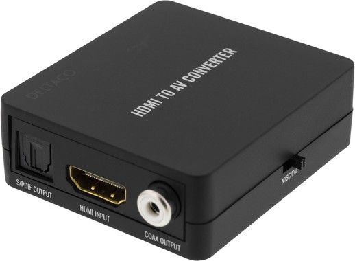 DELTACO Signalomvandlare frn HDMI till kompositvideo, svart