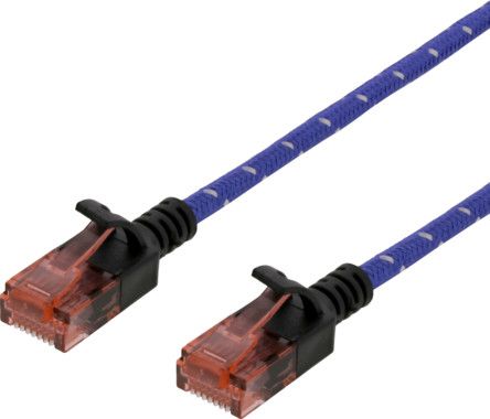 DELTACO Tough Slim CAT.6A U/UTP-kabel, flertrdig, 3.8mm, 1,5m, bl