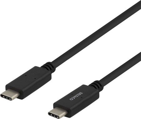 DELTACO USB 2.0 USB-C till USB-C-kabel, 3m, USB-IF, 480 Mbit/s, svart