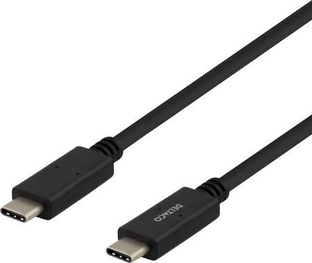 DELTACO USB-C till USB-C-kabel, 1m, USB-IF certifierad, 5Gbit/s, svart