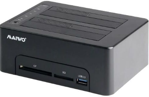 Deltacoimp HDD/SSD Dockningsstation med tv platser, USB 3.0, svart